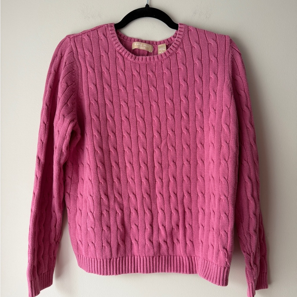 Kate Hill Pink Cable Knit Sweater